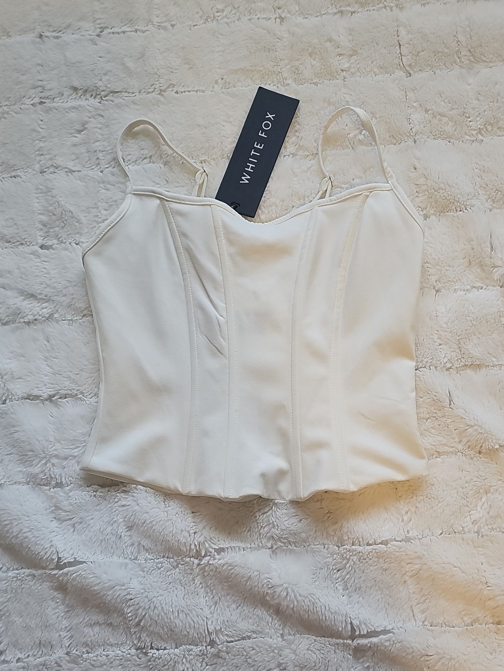 White Fox Boutique Ivory Corset Cami Top